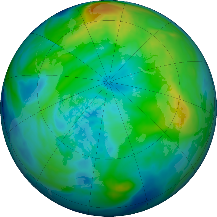 Arctic ozone map for 19 November 2017